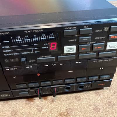 SANSUI D-W10 Twin Auto Reverse Cassette Deck Made in Japan Headphone Jack Black image 10