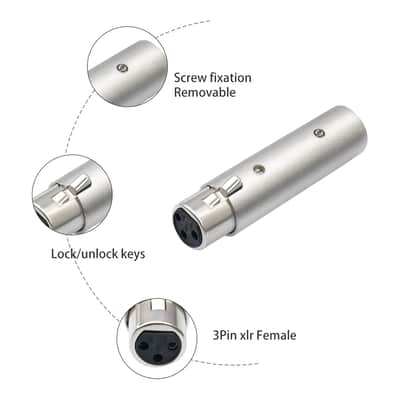 Male 5Pin Xlr To Female 3Pin Xlr Dmx Converter Adapter 5Pin Male To 3Pin Female Audio Connector 5-Pin To 3-Pin Conversion Expansion, For Dmx Stage Lighting Dimmer Console-2Pack image 6