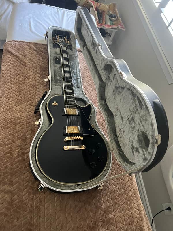 Epiphone Les Paul Custom Black (Ebony) & Gold Electric Guitar image 1