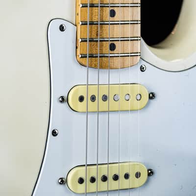 1990s Cort S-style Electric Guitar white / matching headstock image 5