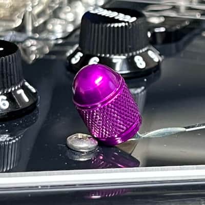 Kinnatone Stubby Purple Aluminum 3 or 5 way Blade style Switch Tip. For Strat or Tele image 3