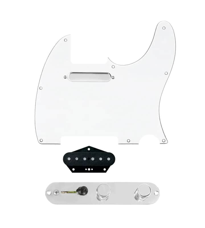 920D Custom Texas Grit 4 Way Loaded Pickguard White / Chrome for Tele Guitar image 1