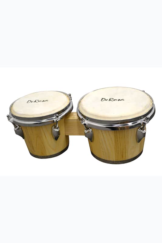De Rosa BOG0708-NT Deluxe Bongo w/Standard Drum Key - Natural image 1