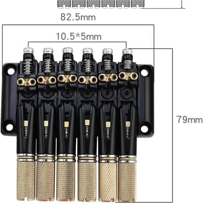 5 PCS Through-Body Guitar String Locking Nut 5 String Bass Guitar Bridge String Locks Zinc Alloy String Locking for Headless Electric Bass Replacement Parts Black image 5
