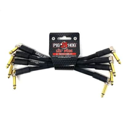 Pig Hog PHLIL6 Lil PIgs Tour Grade Patch Cables 6IN, Black 4-Pack image 4
