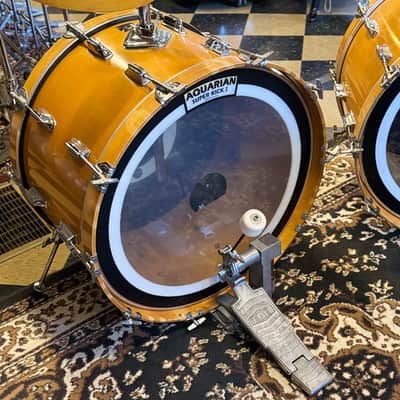 VINTAGE 1980's Tama Superstar Double Bass Drum Set in Natural Gloss - 14x24, 14x24, 8x12, 9x13, 10x14, 12x15, 16x16, 16x18 image 19