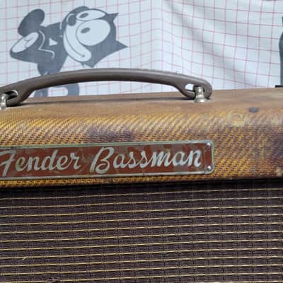 1959 Tweed Fender Bassman guitar bass amp, 4x10 P10R's image 7