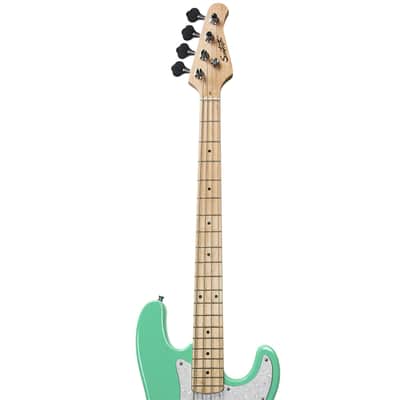 Sawtooth EP Series Electric Bass Guitar, Surf Green w/ Pearl Pickguard image 8