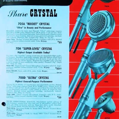 Vintage RARE 1930's Shure 70H crystal microphone w Shure S-36 stand and A84B adapter 55 55S 737A image 2