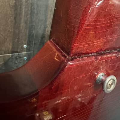 Vintage 1966-69 Gibson EB-3 Bass in Cherry Finish Reset Neck w/ Period-Adjacent Aftermarket Case in Good Condition! image 12