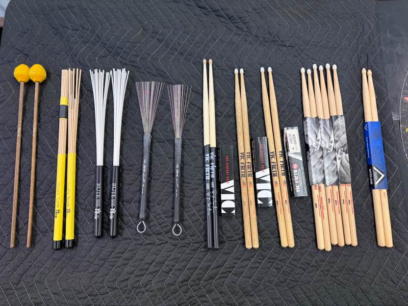 Lot of Vic Firth Drum Sticks + Brushes + Mallets image 1