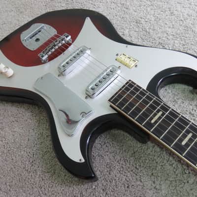Vintage 1960s Kawai Teisco Electric Guitar Japan Hound Dog Taylor Reburst image 6