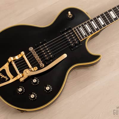 1981 Greco Super Real Custom EG1000 Black Beauty Vintage Guitar w/ Maxon Dry Z Pickups, Bigsby B7, Case image 1