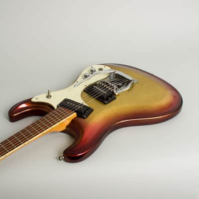 Mosrite Ventures Mark I Solid Body Electric Guitar (1965), ser. #1973, original brown alligator hard shell case. image 7