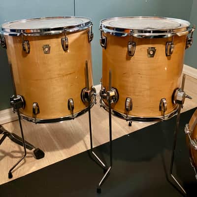 Ludwig USA Classic Vintage 1980's 6 PC Drum Set Kit 18 inch Floor Tom Natural Gloss image 16