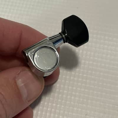 1990's Electric Dual Pin Chrome/Black Tuning Pegs Tuners 6 In Line Fits Ibanez RG Series image 5