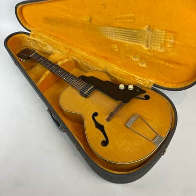 National 1120 Archtop 1950s Nice 16" Maple Body ,  with Factory Pickup, Hardshell case and Cable image 19