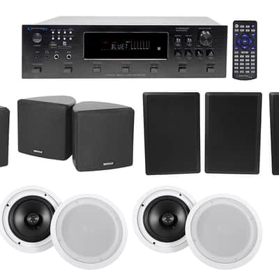 Technical Pro H12X500UBT 6-Zone Home Theater Receiver+Cube+Wall+Ceiling Speakers image 1