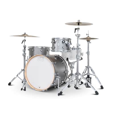 ~LIMITED EDITION~ DW Design Series 3-Piece 12/16/22 Drum Kit Set in Titanium Satin Lacquer *IN STOCK* image 2