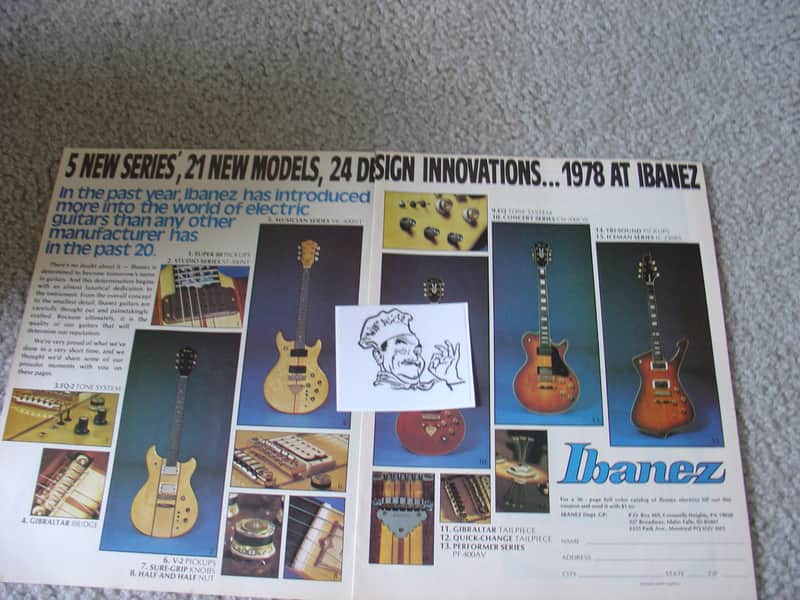 Ibanez Vintage Advertisement for Ibanez Guitar the lineup for 1978 ! Double Ad ! 1970's image 1