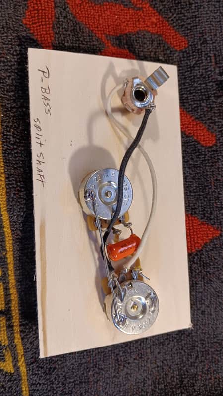 Wiring Harness for Fender P-Bass Cde Cts Switchcraft Split Shaft image 1