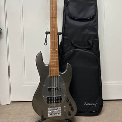 Sadowsky MetroExpress 21 Fret Vintage M/J Bass 5 String Maple Fretboard - Silver Metallic image 1