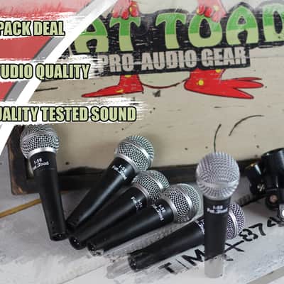 Fat Toad Professional Cardioid Dynamic Microphones & Clips (6 Pack) - Vocal Handheld, Unidirectional Mic Singing Microphone - Designed for Music Stage Performances & Studio Recording or PA DJ Karaoke image 6