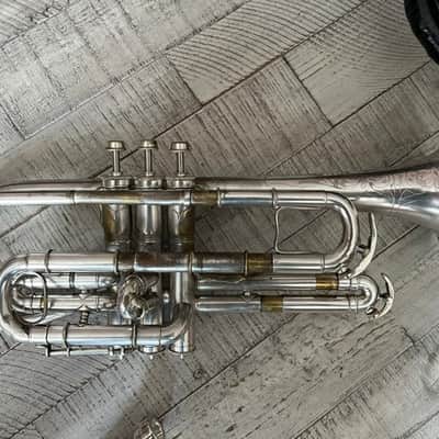 1912 C.G. Conn “Wonder” Cornet – Silver Plate – Engraved Bell – Plays Well – Elkhart, Ind. image 10