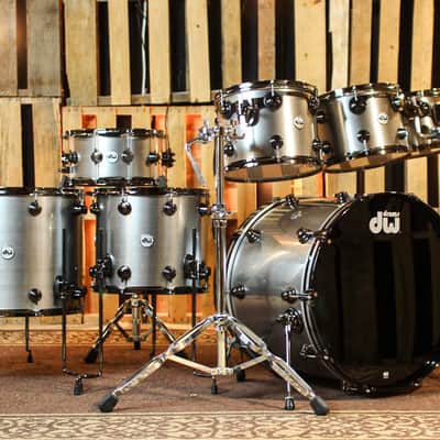 DW Collector's Oak Anodized Stainless Steel Drum Set - 24,10,12,13,15,18,14sn - SO#1357434 image 1