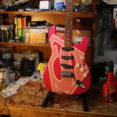 Six Flags Superman/woman Stratocaster Copy (2000s, Pink Relic) image 1