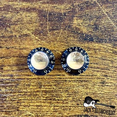 Gibson Custom Shop Reflector Knobs- 2 Tone *Light Relic* (2020s - Black/Gold) image 1