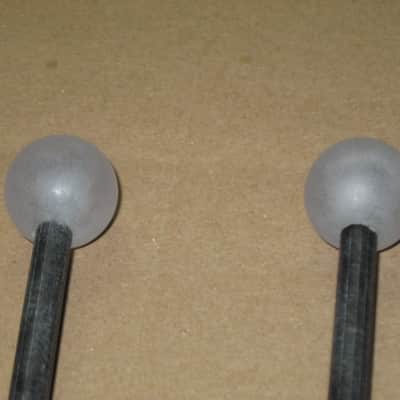 one pair new old stock Gambal GPL(UG13GPLXX) Percussive Keyboard Mallets (for xylophones and glockenspiels), 1 inch Clear (but cloudy) Hard Nylon Ball Heads with Black Synthetic Shafts, with original packaging - from 1990s - early 2000s image 16