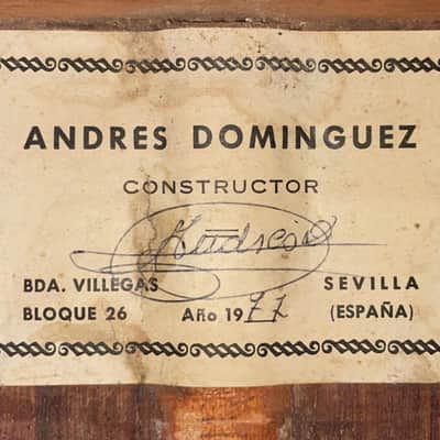 Andres Dominguez flamenco guitar 1977 - amazing and full old world sound! - check video image 12