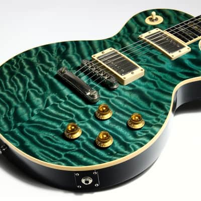 2004 Gibson Custom Shop Les Paul Elegant INSANE QUILT TOP! Peacock Green, Abalone Inlays, Ebony Board! image 22