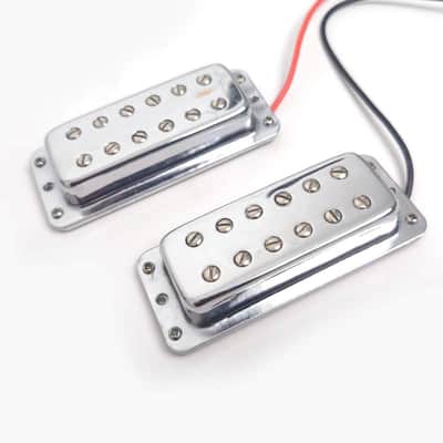 Vintage Chrome Guitar Mini Humbucker Pickups Set image 2