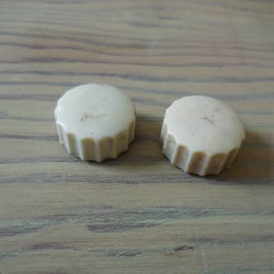 Kay Knobs 1940's-1950's Cream fluted knobs. Pair- Vintage looking af image 1