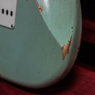 Fender CS 70th Anniversary 1954 Strat Relic 1-P QMN SFA Limited Fat 2025 - Super-Faded Aged Surf Green image 12
