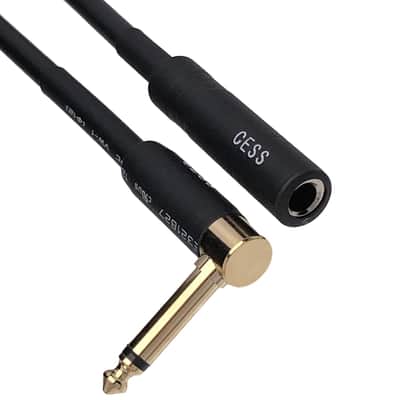 Low-Noise Right Angle 1/4 TS Male to Female Guitar Extension Cable, 2 Pack image 4