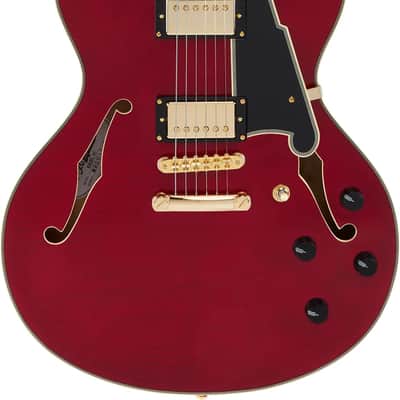 D'Angelico Excel DC Semi-Hollowbody Electric Guitar Trans Cherry Finish image 4