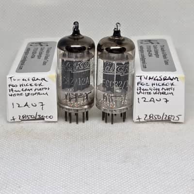 Tungsram 12AU7 Long Gray Plate Well Balanced (5.8%) Pair NOS ECC82 12AU7A
