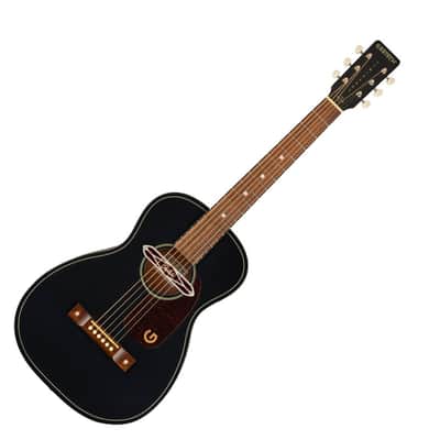 Gretsch Jim Dandy Deltoluxe Parlor 6-String Right-Handed Acoustic Guitar with C-Shape Neck and Select Lightweight Laminate Tonewoods X-Braced Body (Black Top) image 4