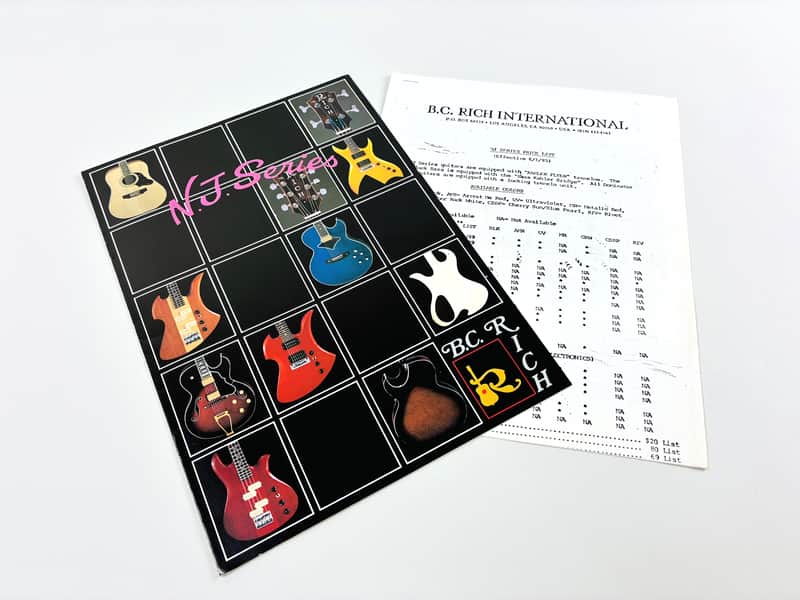 B.C. Rich N.J. Series Catalog & Original Dealer Price List – Mockingbird, Bich, Eagle 1985 image 1