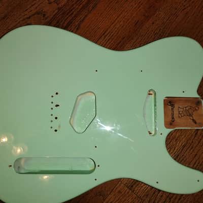 Warmoth Roasted Alder Telecaster Body Nitro Finished Surf Green image 1
