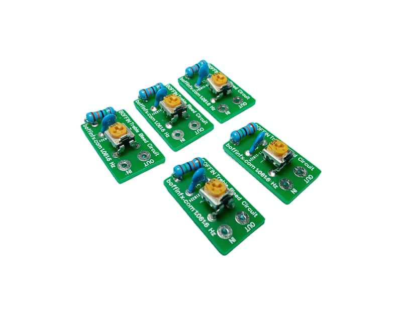 Boffin FX Guitar Adjustable Treble Bleed Circuit 5 Pack 1,061 Hz Green Guitar Upgrade image 1
