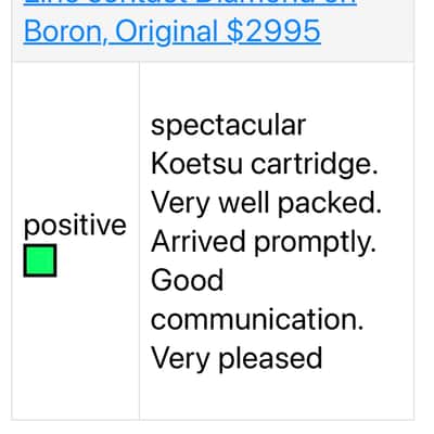 Koetsu Black Moving Coil Stereo Cartridge 0.4mV Output, Line contact Diamon on Boron, Original $3300 image 22