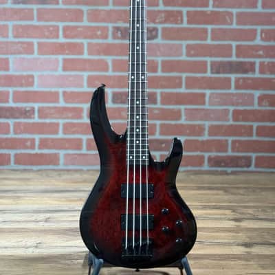 ESP LTD B-204DX 4-String Electric Bass Guitar - Red Burst image 1