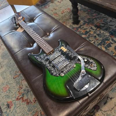 1970 Teisco Del Ray ET-310N - Japan - Spectrum 3-Pickup - Floral Guard - Green Burst - Tremolo image 4