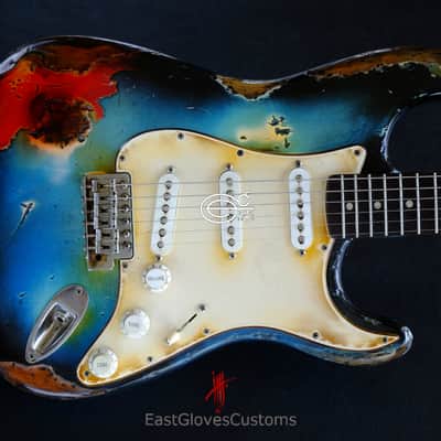 Fender Stratocaster Pelham Blue Heavy Aged Relic by East Gloves Customs image 4