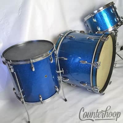 Gretsch 20,12,14"Virgin Bass/Tom/Floor Drum Set/Kit 3Ply 50s Broadkaster Blue Sp image 5