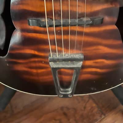 Lyra Acoustic Archtop 1930s Kay Harmony Oscar Schmidt May Bell - Sunburst Faux Flame Stencil image 18